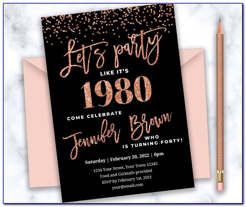 Etsy 40th Birthday Invitations