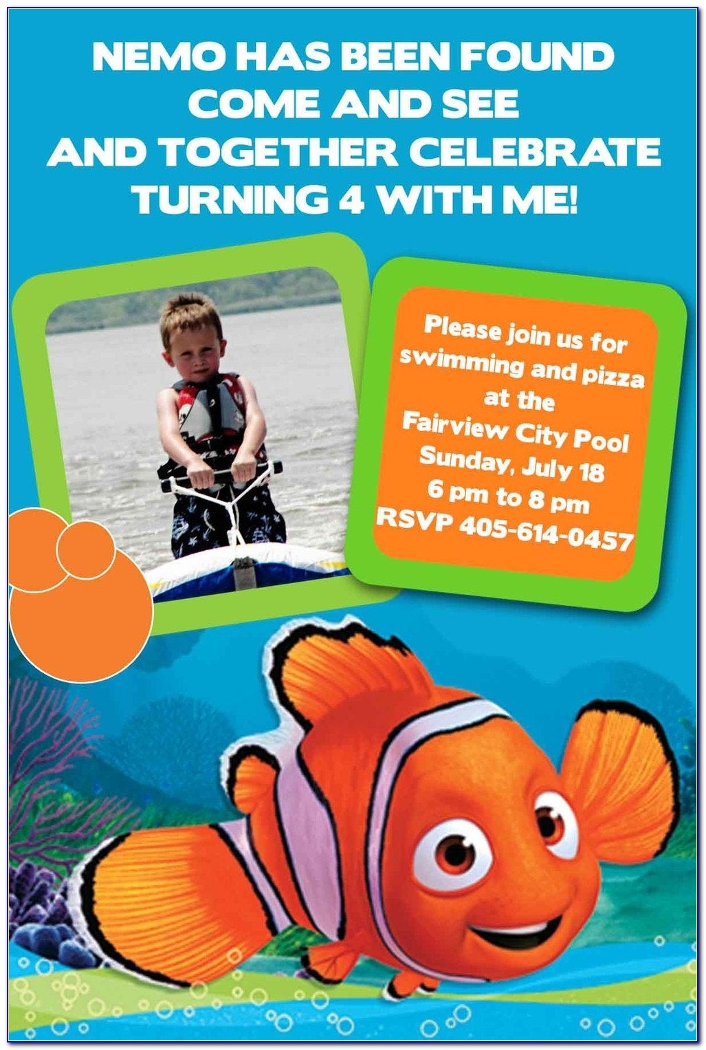 Finding Nemo Birthday Invitations With Photo