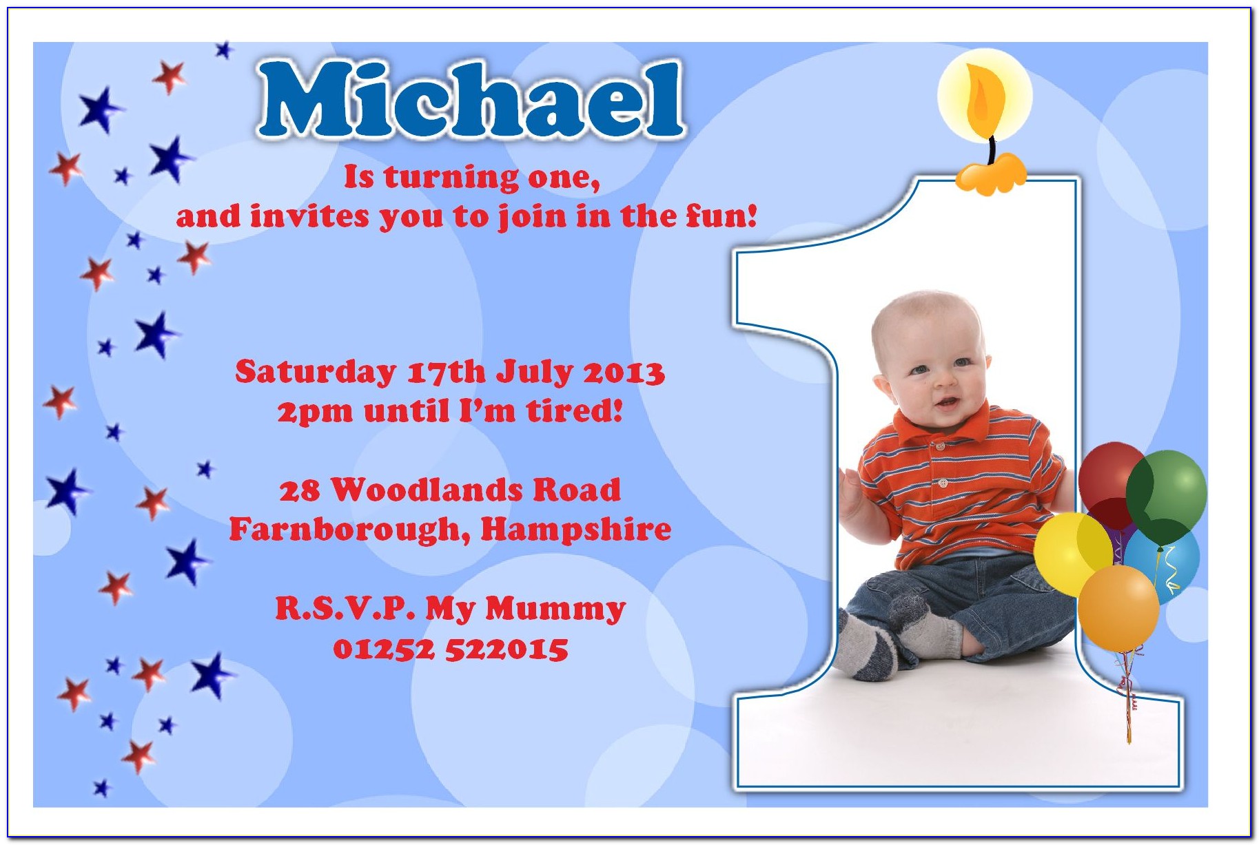 First Birthday Email Invitations
