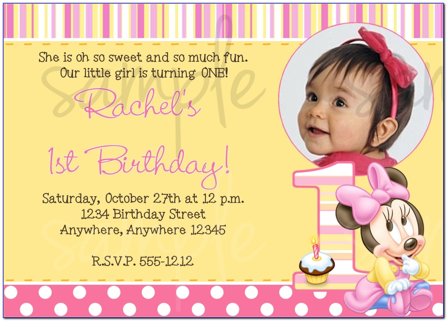 First Birthday Invitation Card With Photo Online