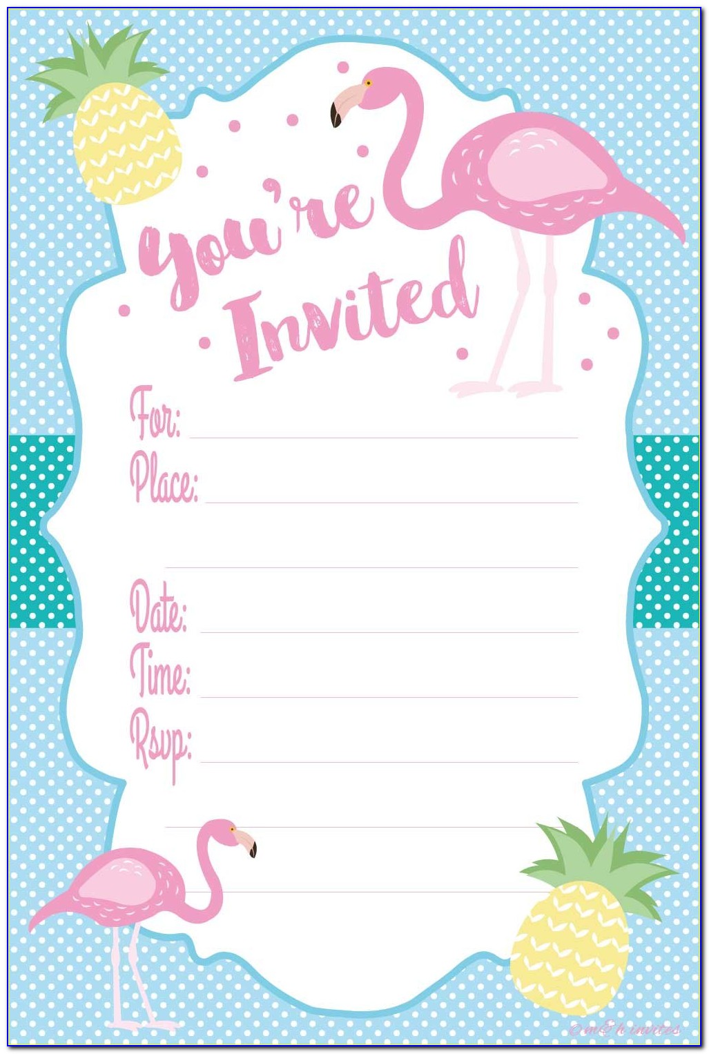 Flamingo Birthday Invitations Printable