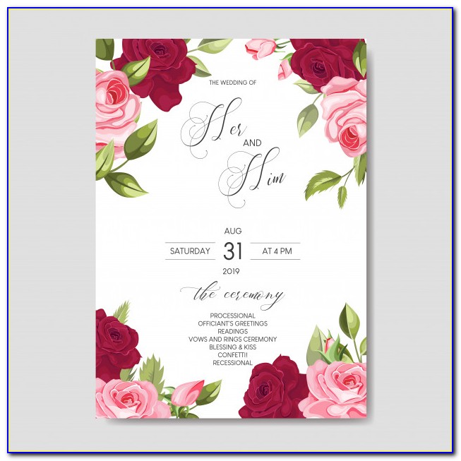 Floral Invitation Card Clipart