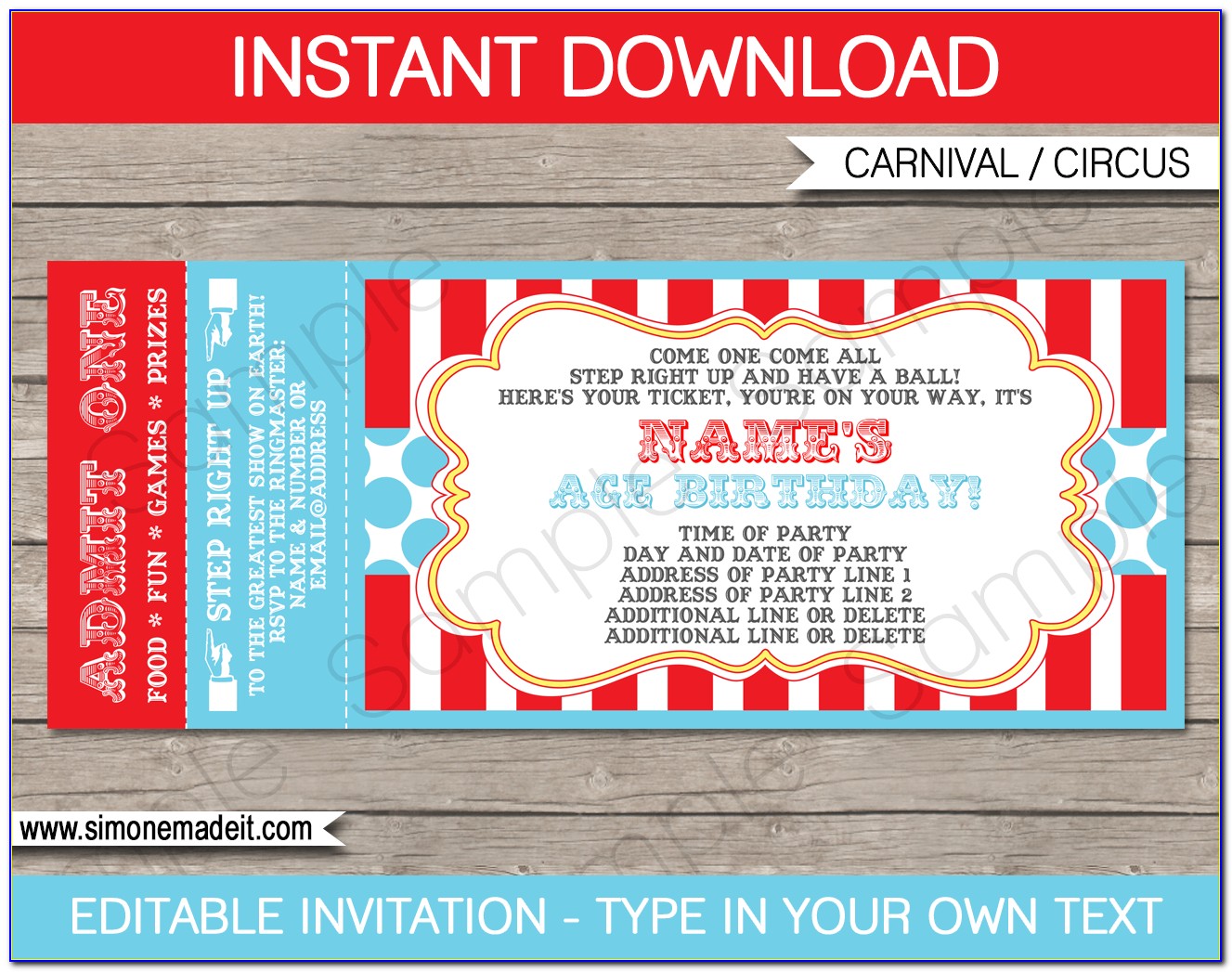 Free Editable Carnival Invitation