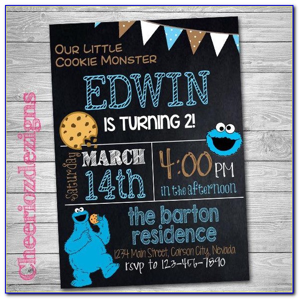 Free Personalized Cookie Monster Invitations