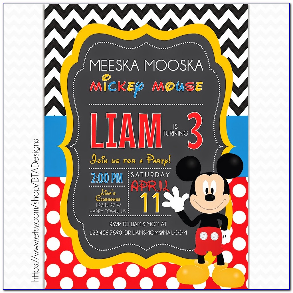 Free Printable Blank Mickey Mouse Invitations