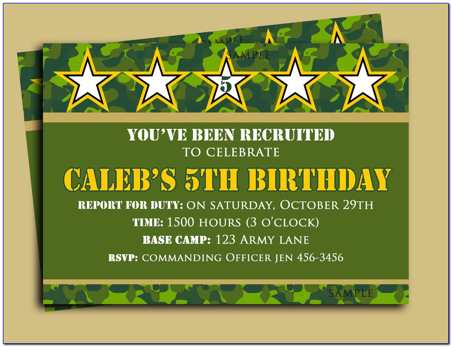 Free Printable Camouflage Birthday Invitations