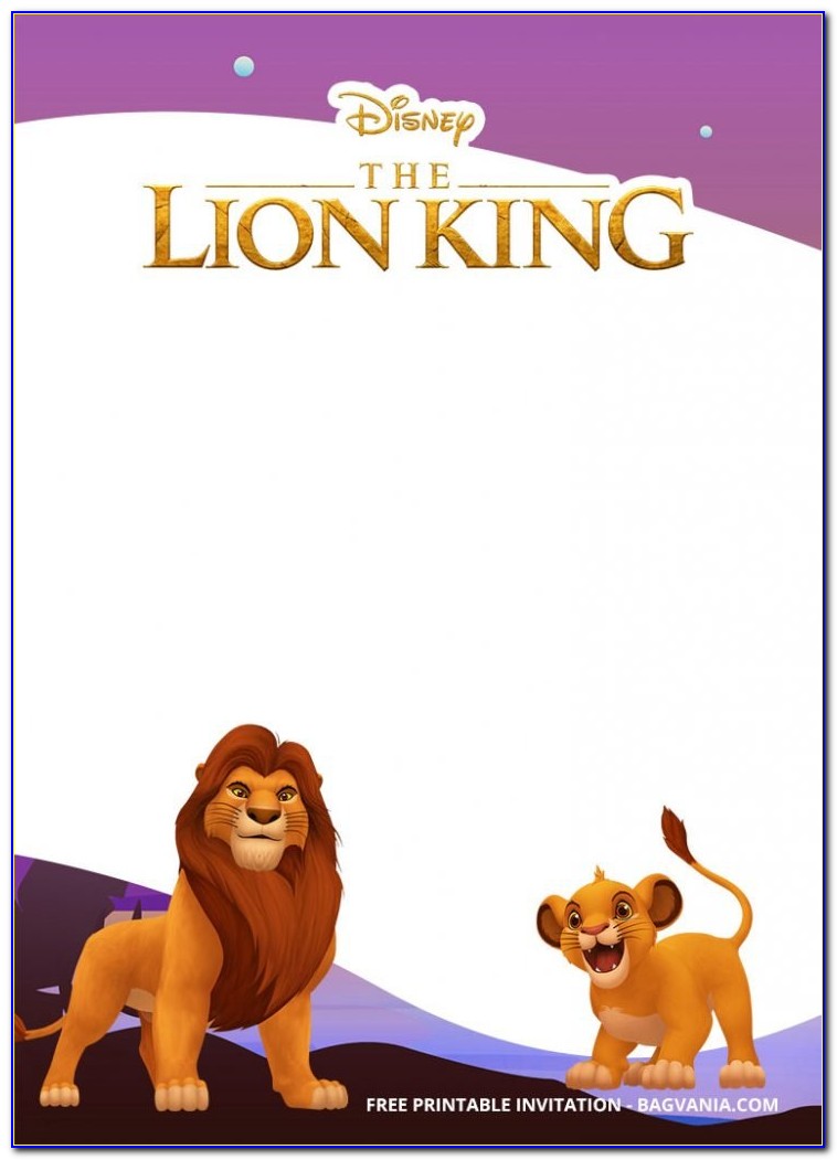 Free Printable Lion King Birthday Invitations