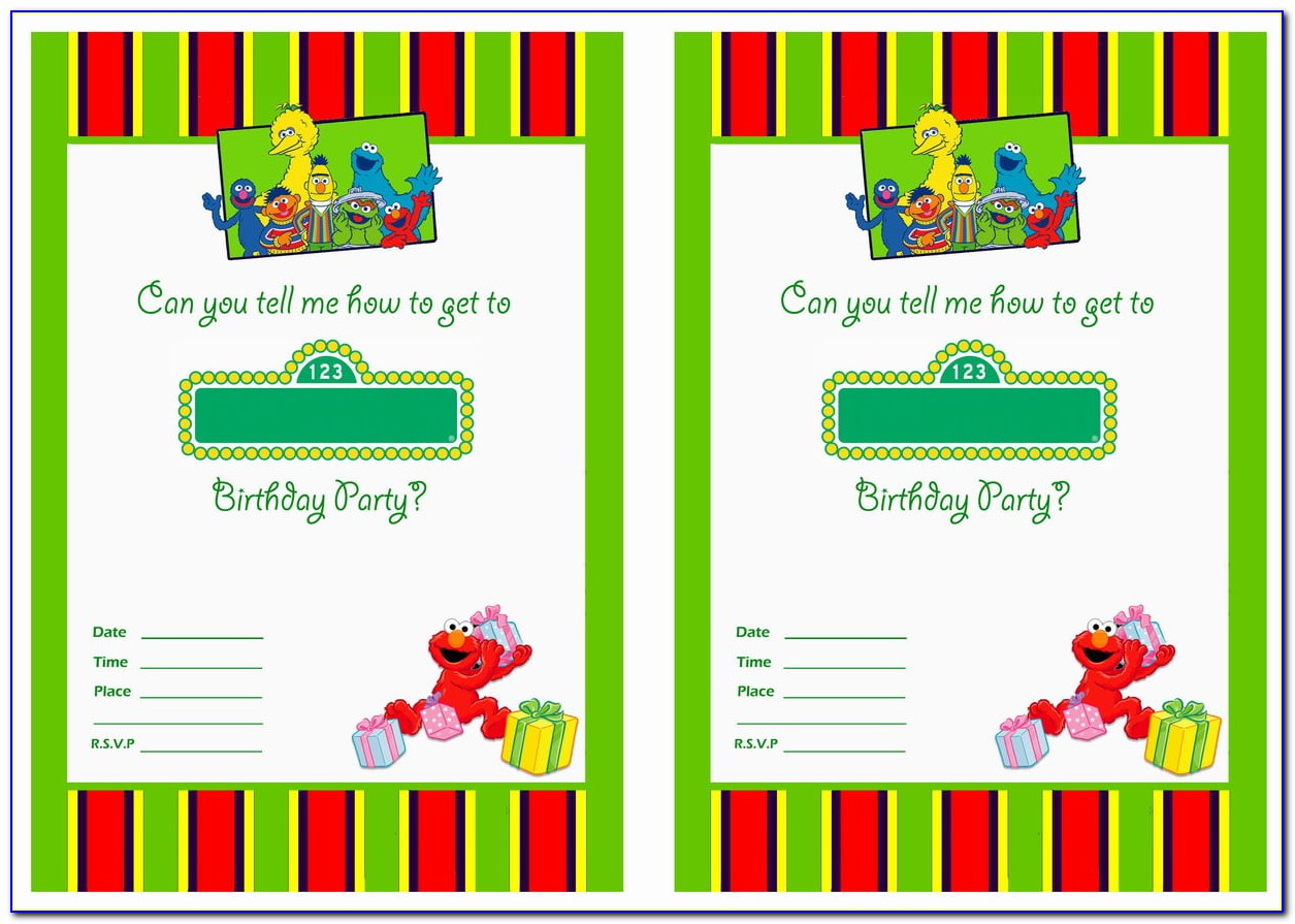 Free Printable Sesame Street Birthday Party Invitations