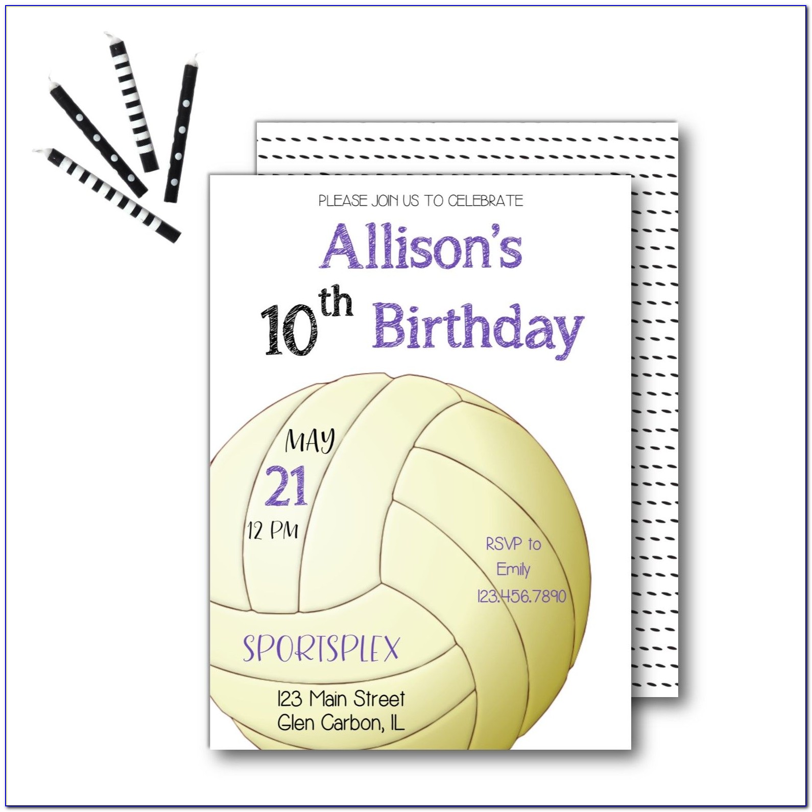Free Printable Volleyball Birthday Invitations