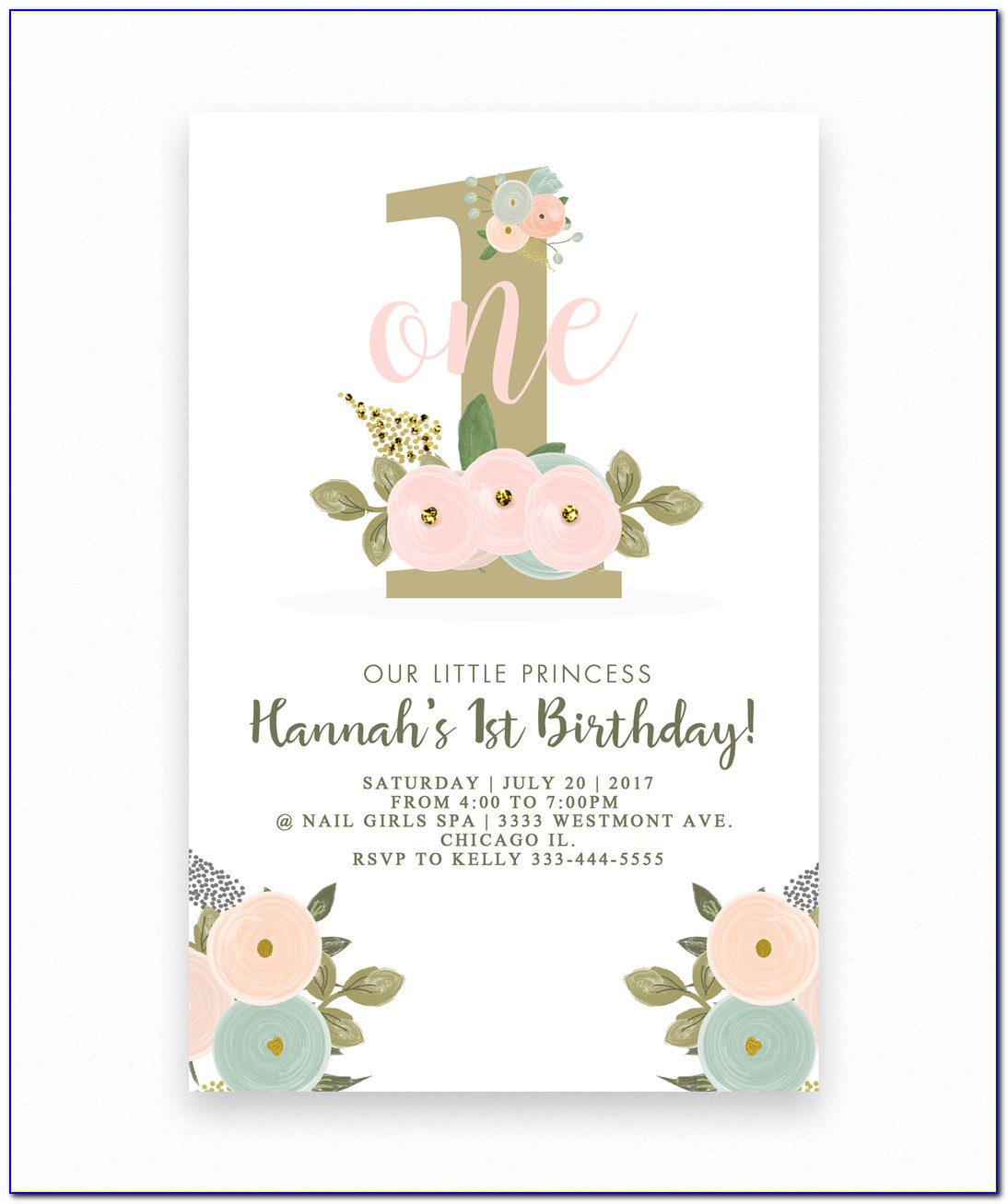 Gold Foil Birthday Party Invitations