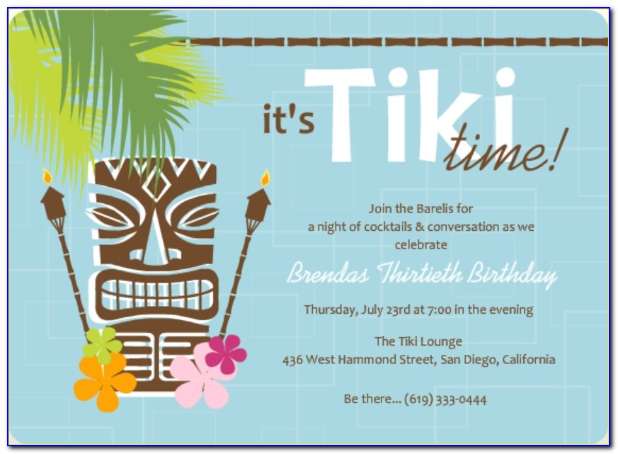 Hawaiian Birthday Party Invitation Wording