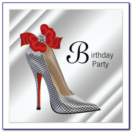 High Heel Shoe Birthday Invitations
