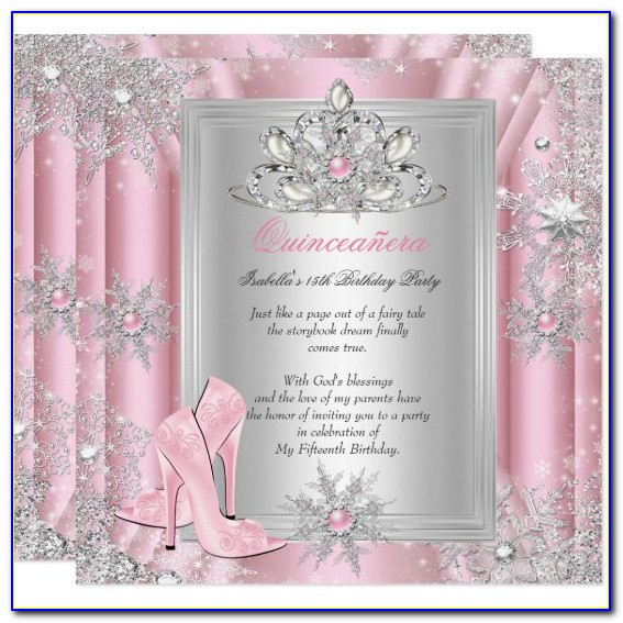 Light Pink Quinceanera Invitations