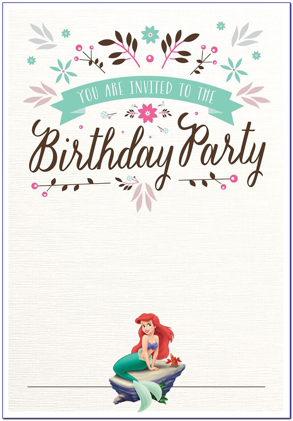 Little Mermaid Birthday Invitations Online