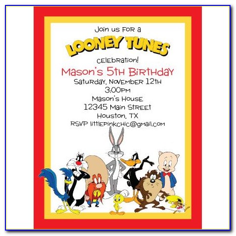 Looney Tunes Baby Shower Invitations
