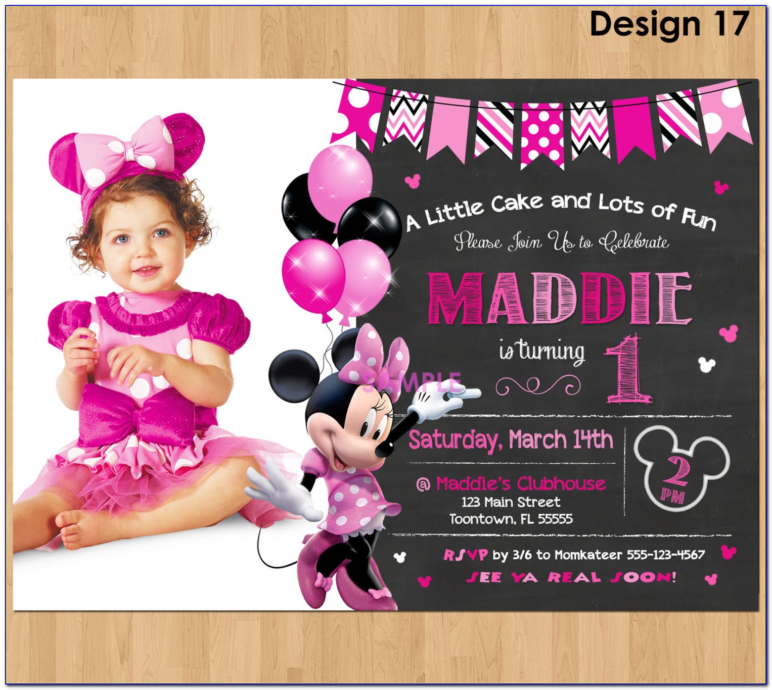 Minnie First Birthday Invitations
