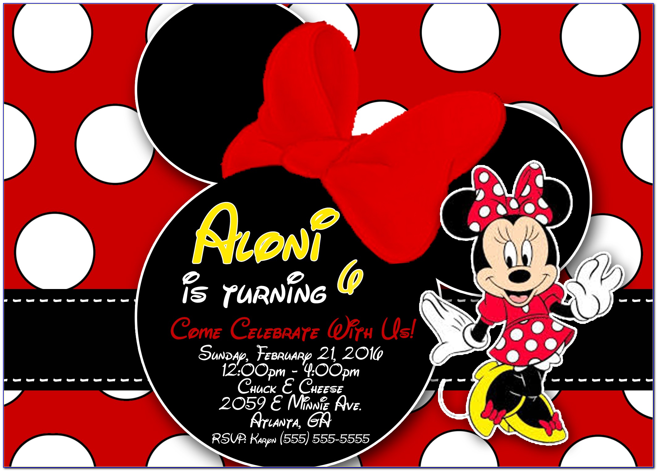Minnie Mouse Oh Twodles Birthday Invitations