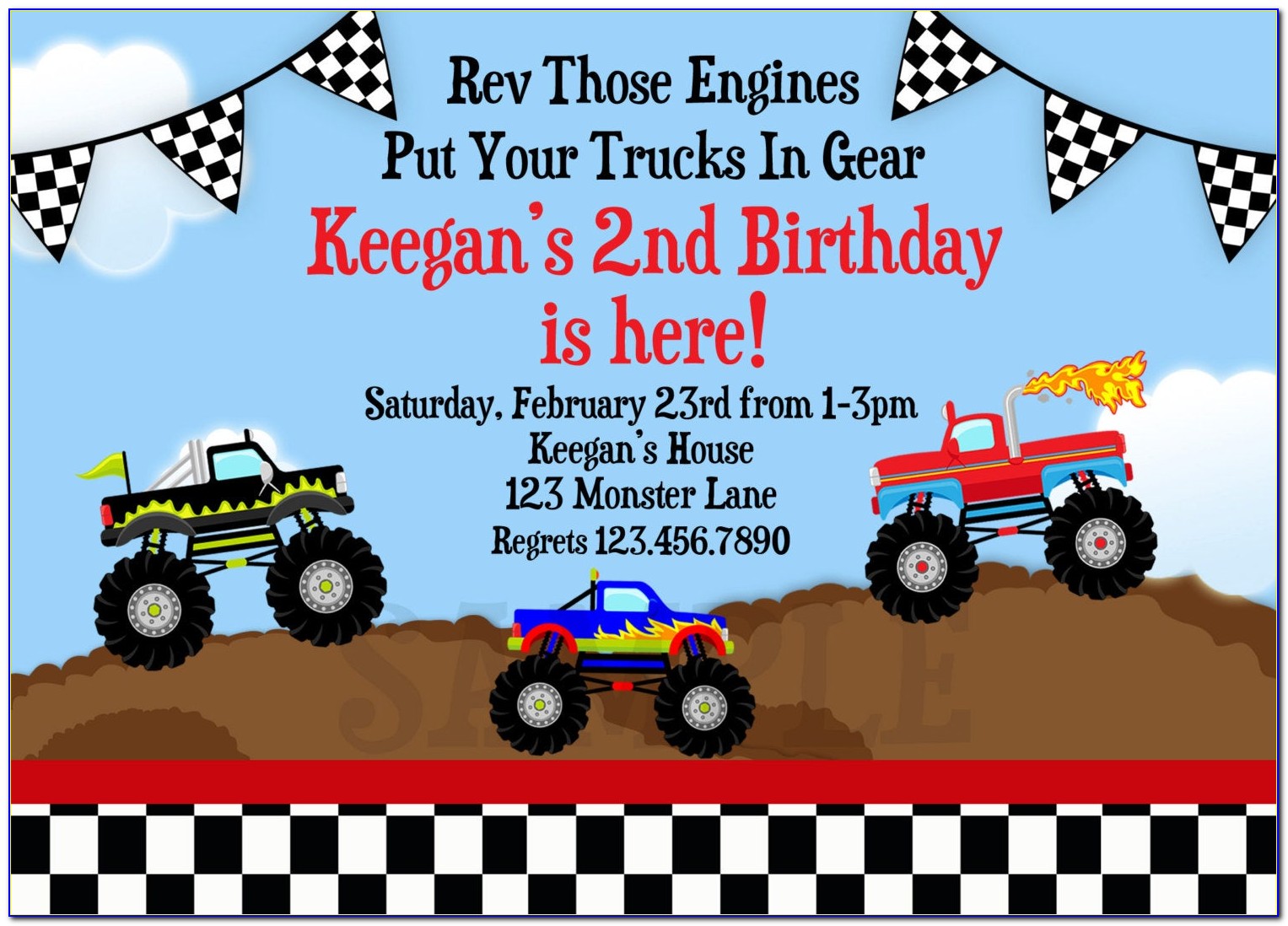 Monster Truck Birthday Invitations Free Printable