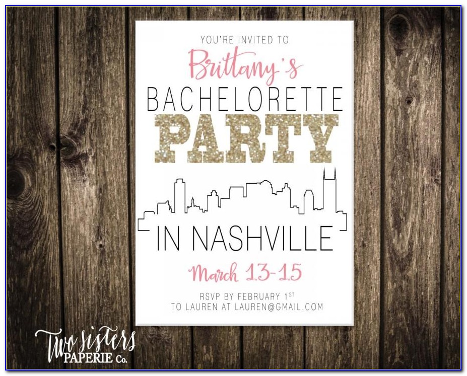 Nashville Bachelorette Invitations