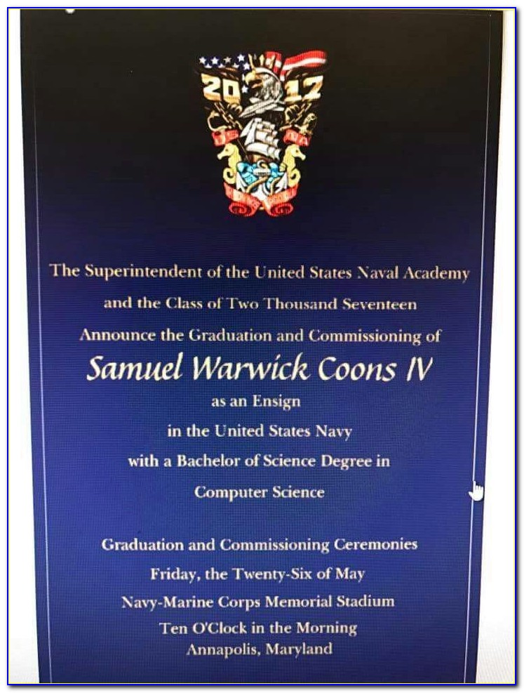 Naval Academy Graduation Invitations