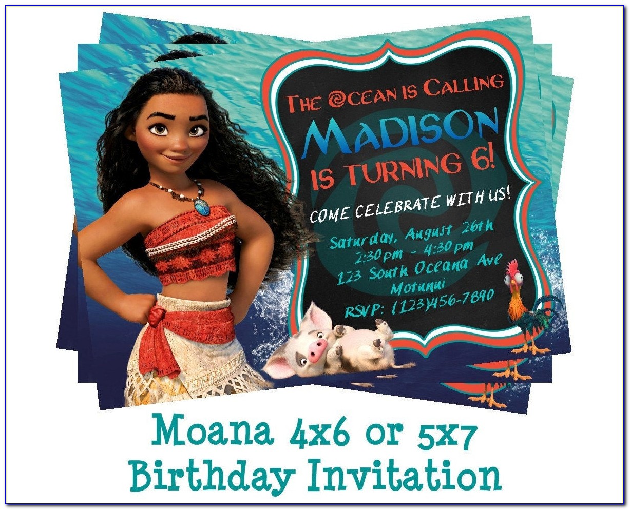 Online Moana Birthday Invitations