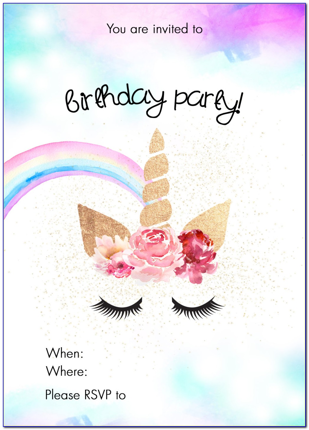 Online Unicorn Birthday Invitations