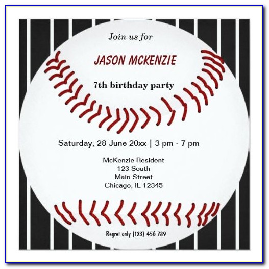 Personalized Baseball Birthday Invitations