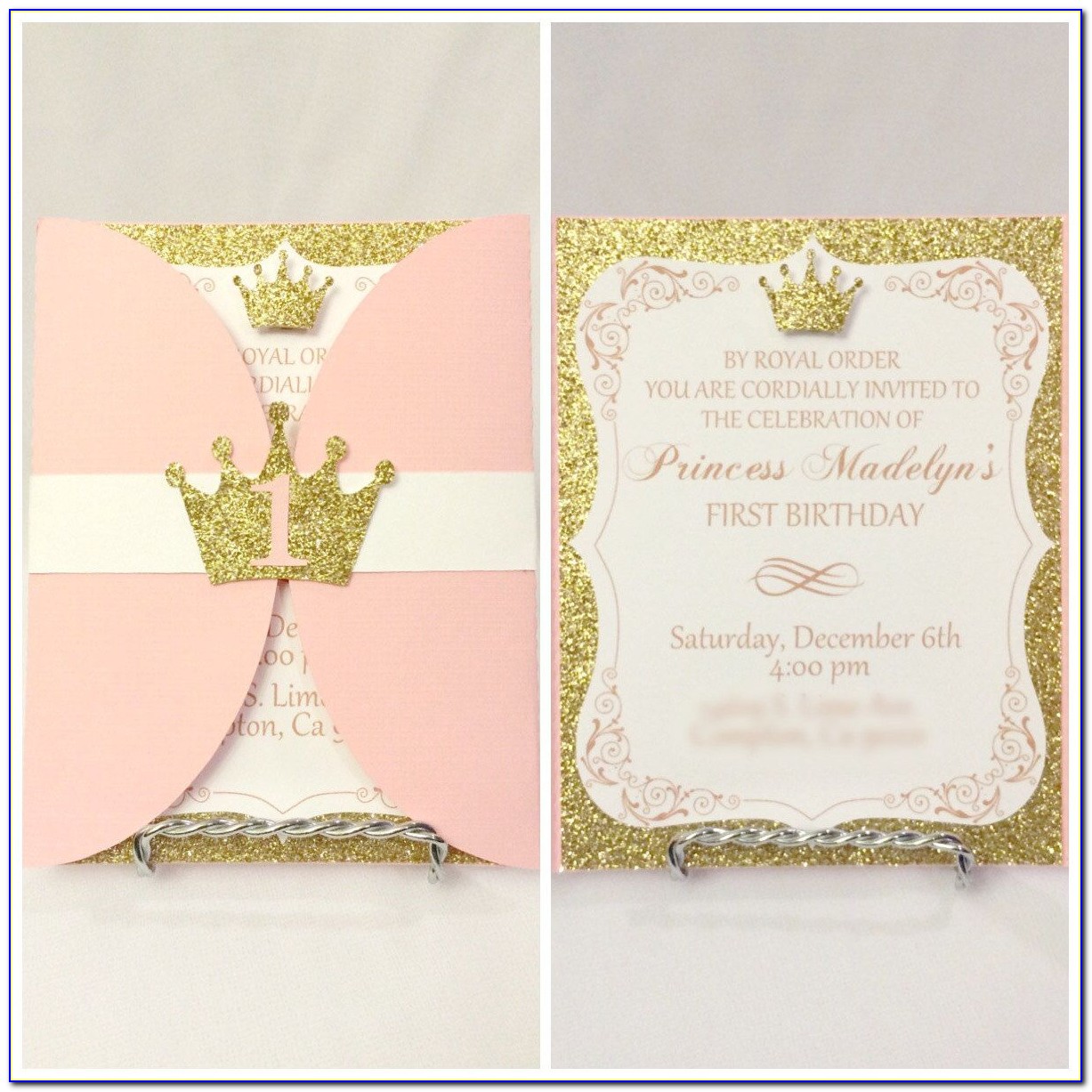 Pink And Gold Birthday Invitations Free