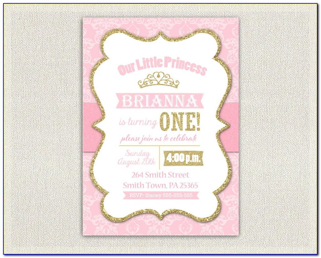 Pink Gold White Party Invitations
