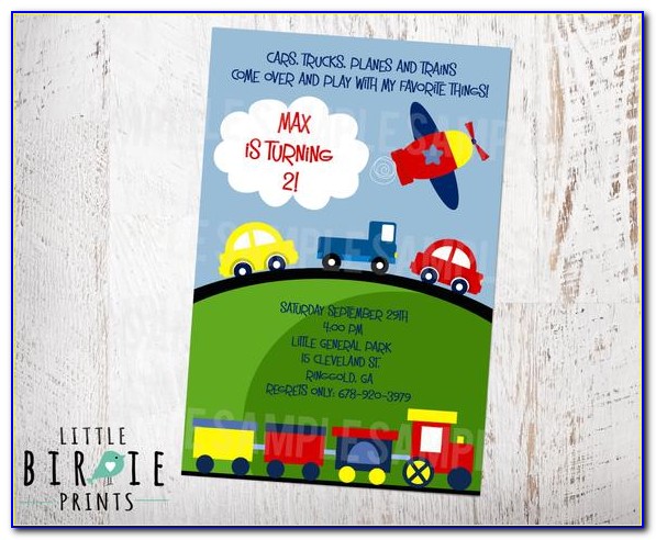Planes Trains And Automobiles Baby Shower Invitations