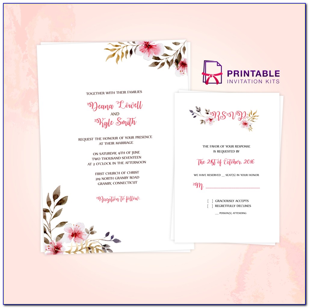 Printable Invitation Kits Wedding Free