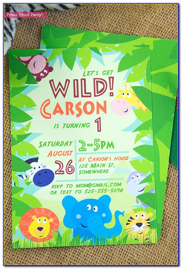 Printable Safari Jungle Invitations