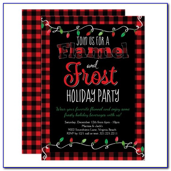 Red And Black Plaid Baby Shower Invitations