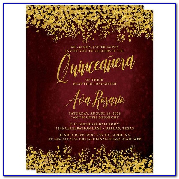 Red And Gold Birthday Party Invitation Templates