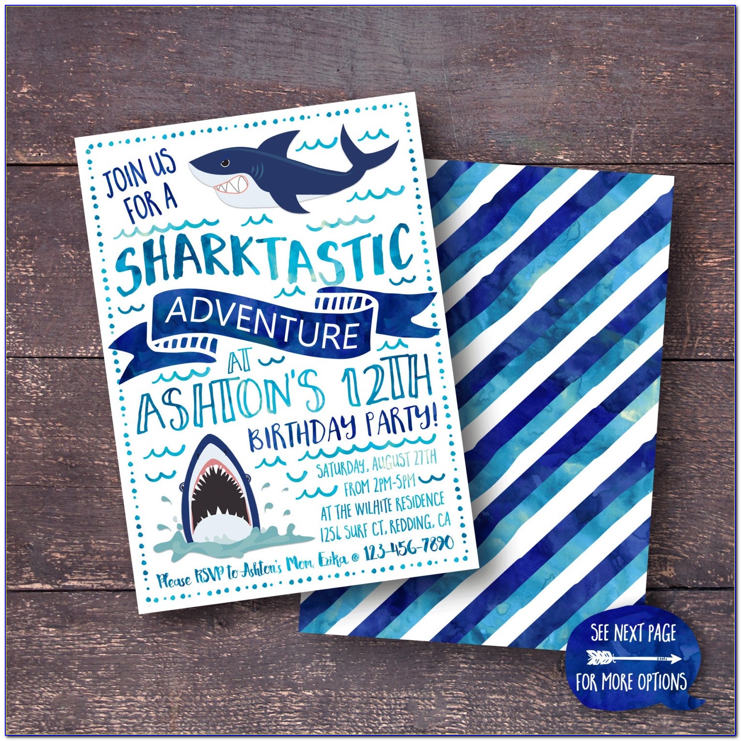 Shark Birthday Invitation Wording