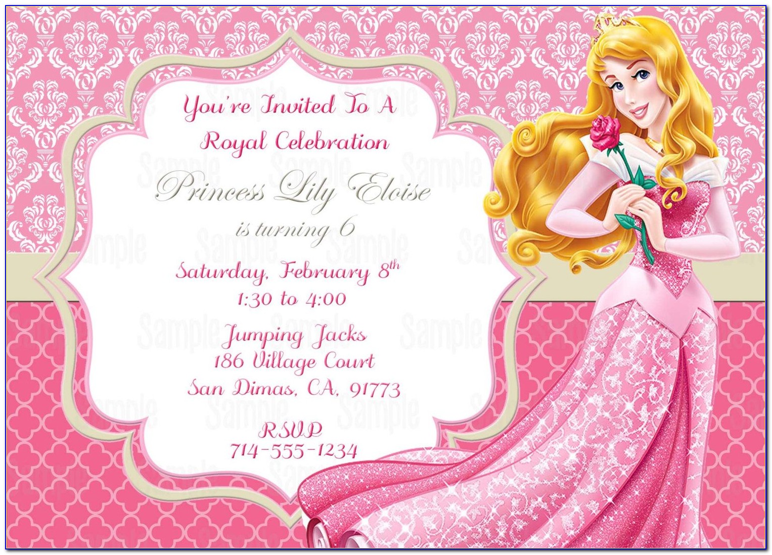 Sleeping Beauty Birthday Invitations