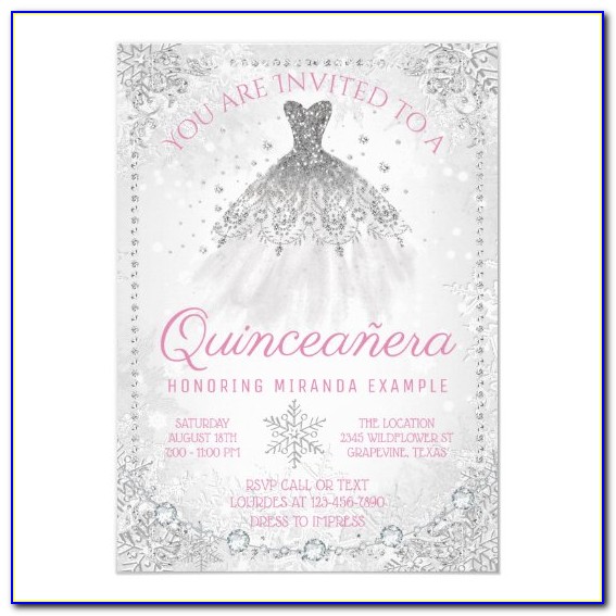 Snowflake Quinceanera Invitations