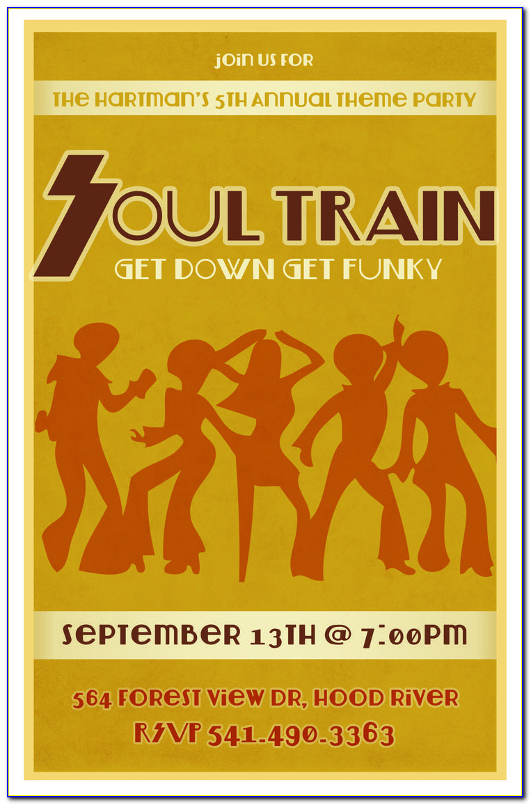 Soul Train Birthday Invitations