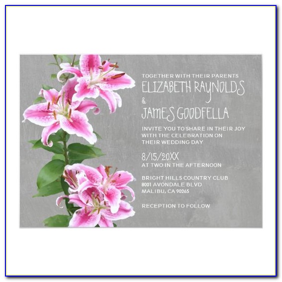 Stargazer Lily Wedding Invitations