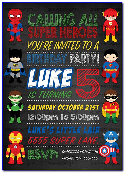 Superhero Invitation Sayings