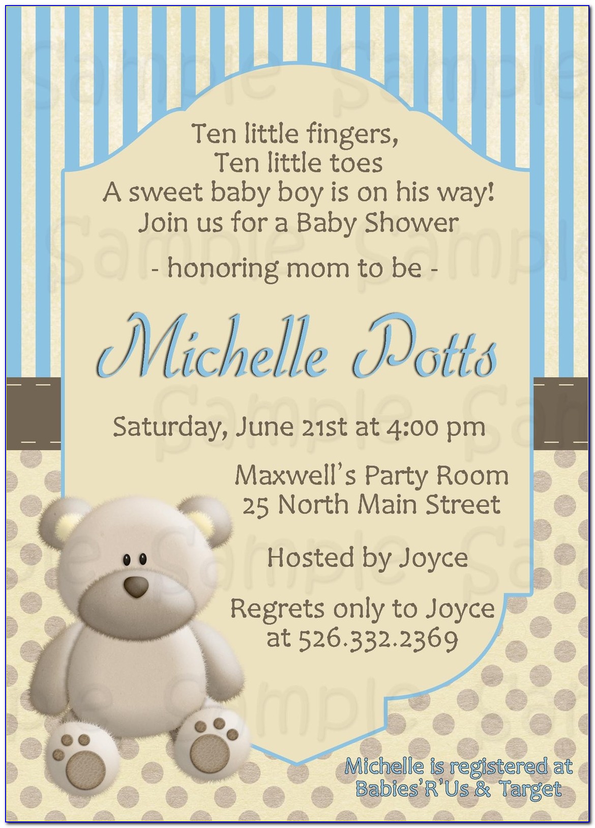 Teddy Bear Baby Shower Invitations Online