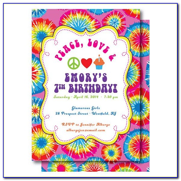 Tie Dye Party Invitations Free