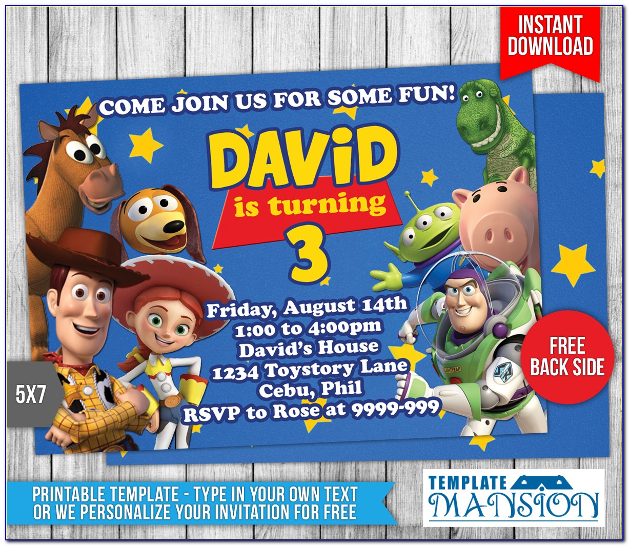 Toy Story Birthday Invitations Online