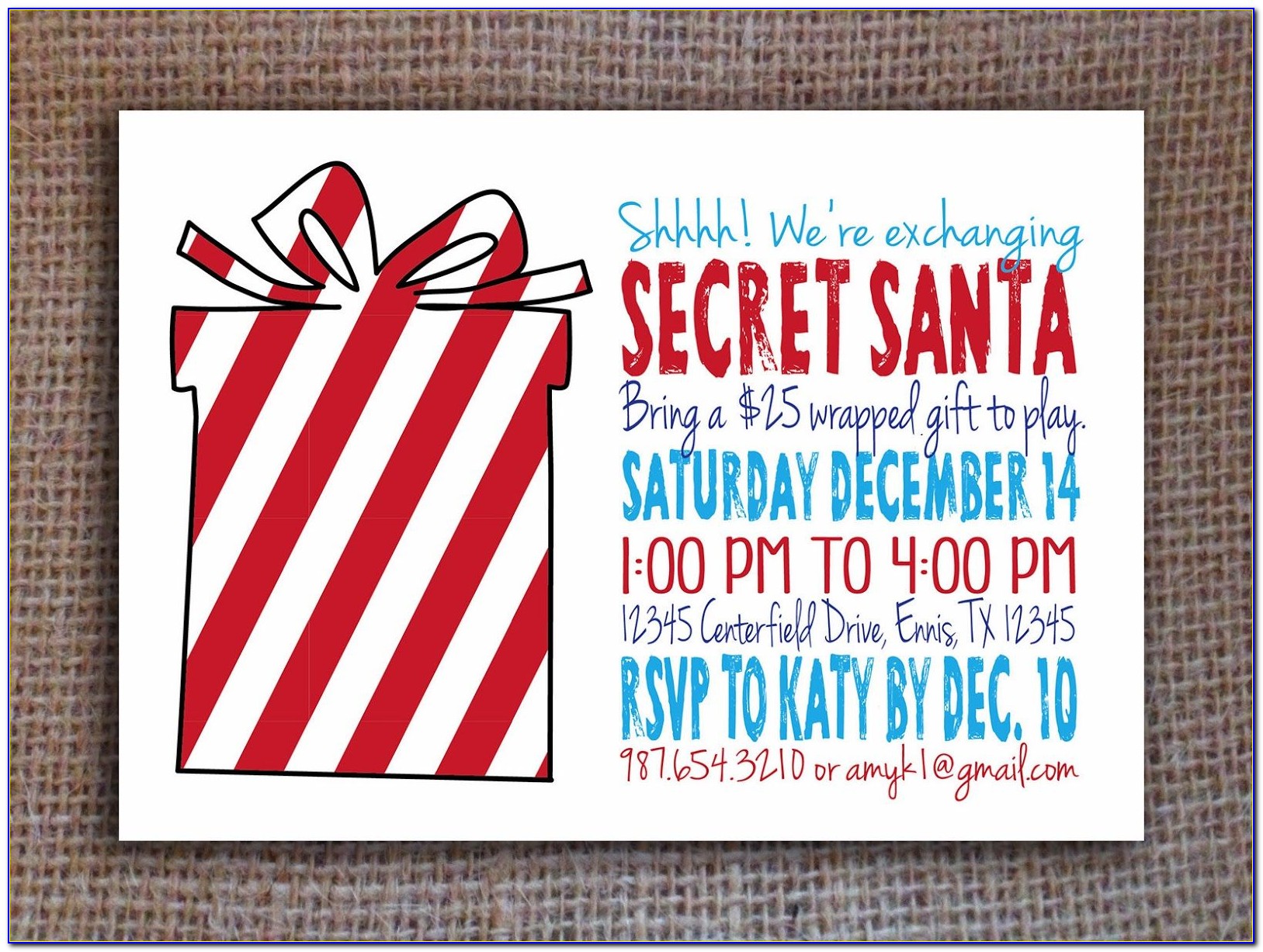 Virtual Secret Santa Invitation Wording