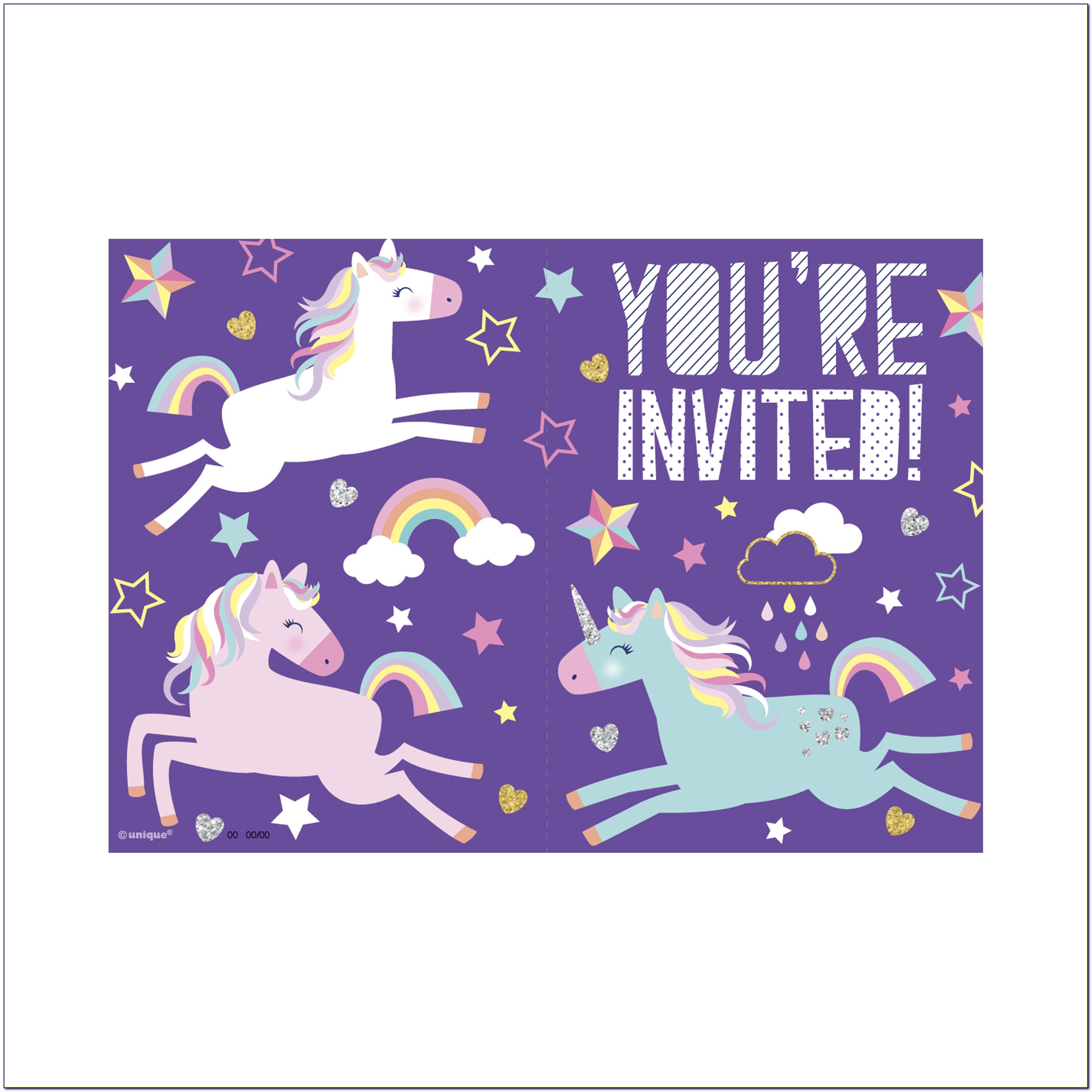 Walmart Unicorn Invitations