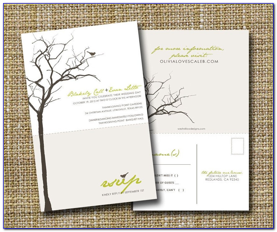 Wedding Invitations With Perforated Postcard Rsvp