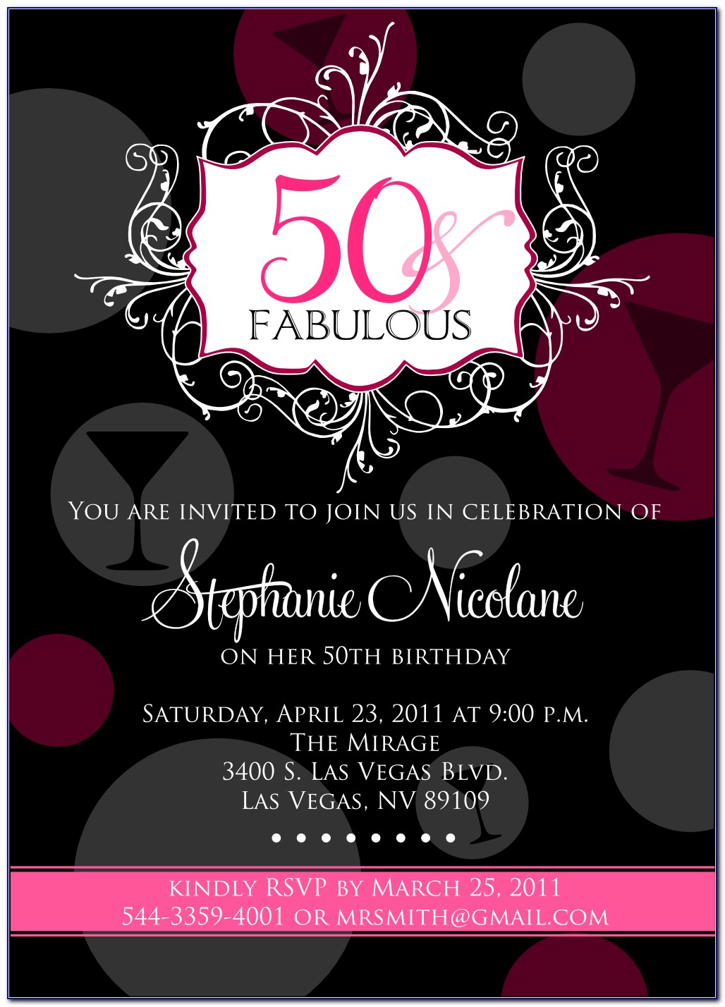 Woman 50th Birthday Invitations
