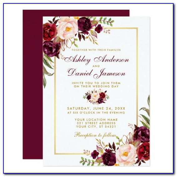 Zazzle Burgundy Wedding Invitations