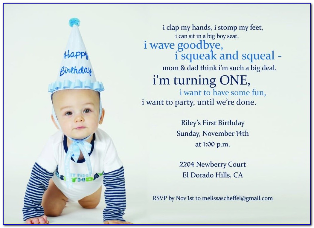 1st Birthday Boy Invitation Wording