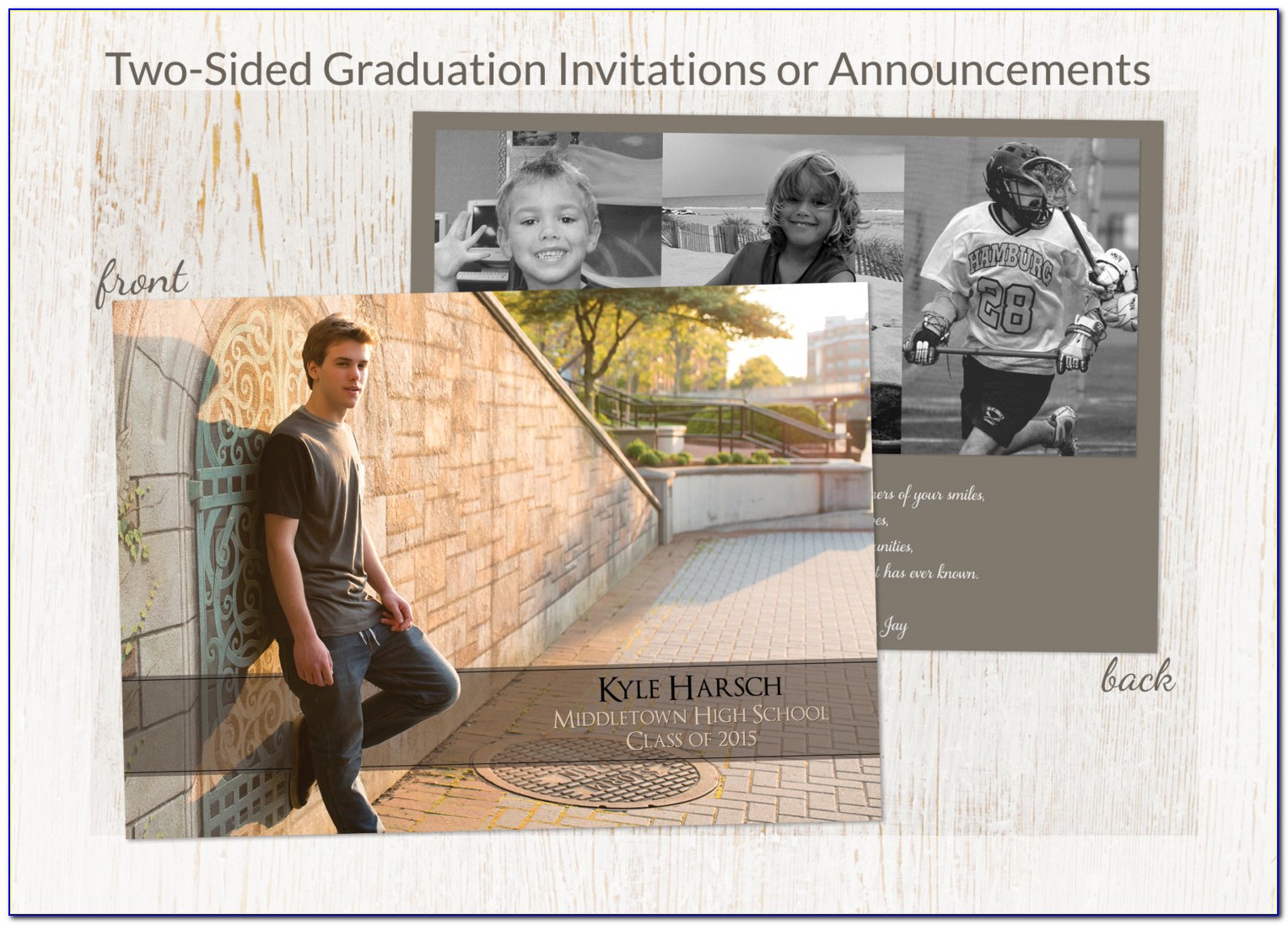 2 Sided Photo Graduation Invitations